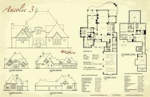 Ancolie III — Courtyard Cottages collection European house plan, 4,974 sq ft, 4 bedrooms, 4 baths