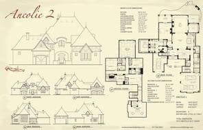 Ancolie II — Courtyard Cottages collection European house plan, 4,835 sq ft, 4 bedrooms, 4 baths