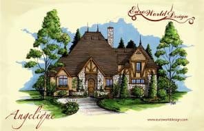 Angelique I — Courtyard Cottages collection European house plan, 2,646 sq ft, 3 bedrooms, 4 baths