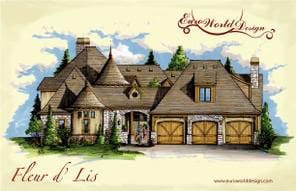 Fleur D’ Lis I — Courtyard Cottages collection European house plan, 4,916 sq ft, 4 bedrooms, 4 baths