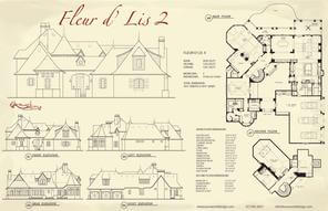 Fleur D’ Lis II — Courtyard Cottages collection European house plan, 4,849 sq ft, 3 bedrooms, 4 baths