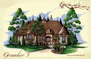Grenadier V — Courtyard Cottages collection European house plan, 3,789 sq ft, 4 bedrooms, 4 baths