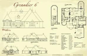 Grenadier VI — Courtyard Cottages collection European house plan, 4,502 sq ft, 4 bedrooms, 4 baths