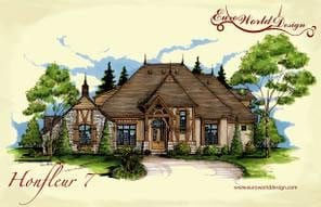 Honfleur VII — Manor collection European house plan, 5,928 sq ft, 7 bedrooms, 6 baths