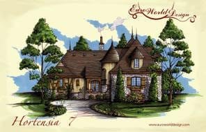 Hortensia VII — Courtyard Cottages collection European house plan, 3,230 sq ft, 4 bedrooms, 3 baths