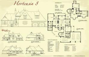 Hortensia VIII — Courtyard Cottages collection European house plan, 3,051 sq ft, 4 bedrooms, 3 baths