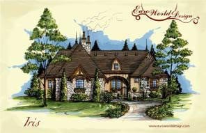 Iris I — Courtyard Cottages collection European house plan, 2,252 sq ft, 2 bedrooms, 3 baths
