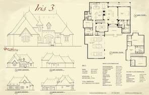 Iris III — Courtyard Cottages collection European house plan, 3,174 sq ft, 4 bedrooms, 3 baths