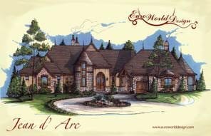 Jean D’ Arc I — Manor collection European house plan, 5,103 sq ft, 3 bedrooms, 5 baths