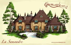 La Samandre I — Manor collection European house plan, 4,245 sq ft, 4 bedrooms, 5 baths