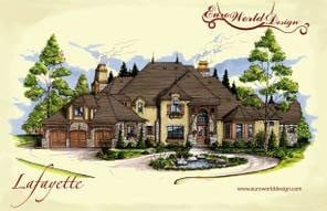 Lafayette I — Manor collection European house plan, 5,668 sq ft, 4 bedrooms, 4 baths