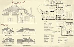 Lucca I — Tuscan Villas collection European house plan, 3,293 sq ft, 3 bedrooms, 4 baths