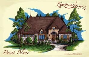 Pavot Blanc I — Courtyard Cottages collection European house plan, 2,891 sq ft, 3 bedrooms, 3 baths