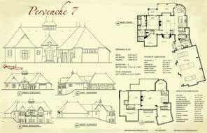 Pervenche VII — Courtyard Cottages collection European house plan, 3,660 sq ft, 4 bedrooms, 8 baths