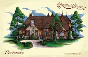 Pervenche I — Courtyard Cottages collection European house plan, 2,568 sq ft, 3 bedrooms, 4 baths