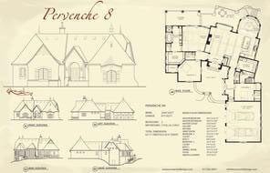 Pervenche VIII — Courtyard Cottages collection European house plan, 2,430 sq ft, 3 bedrooms, 4 baths