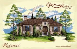 Revenna I — Tuscan Villas collection European house plan, 2,611 sq ft, 3 bedrooms, 3 baths