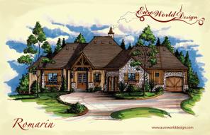 Romarin I — Courtyard Cottages collection European house plan, 3,941 sq ft, 3 bedrooms, 3 baths