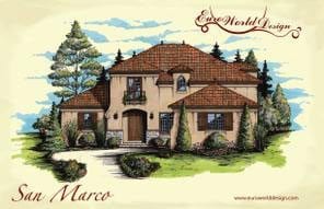 San Marco I — Tuscan Villas collection European house plan, 3,178 sq ft, 3 bedrooms, 4 baths
