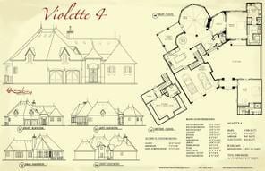 Violette IV — Courtyard Cottages collection European house plan, 2,914 sq ft, 2 bedrooms, 4 baths